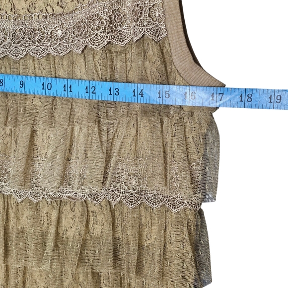 Mismash Y2K Lace Tiered Sleeveless Fairy Neutral Romantic Goth Mini Dress L - Picture 6 of 11